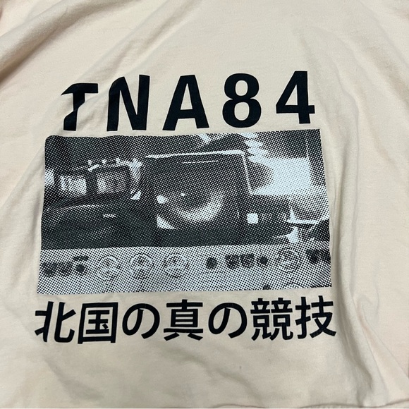 TNA women sz S Japan long sleeve crop top long sleeve cream - Picture 6 of 8